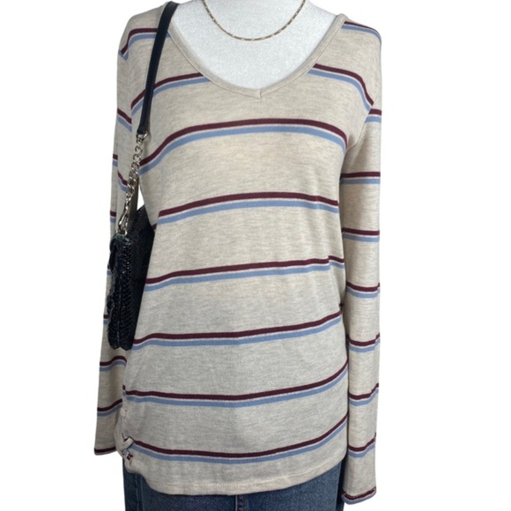 Indie Y2K Striped Long Sleeve Top Womens Large Retro Pink Republic